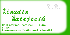 klaudia matejcsik business card